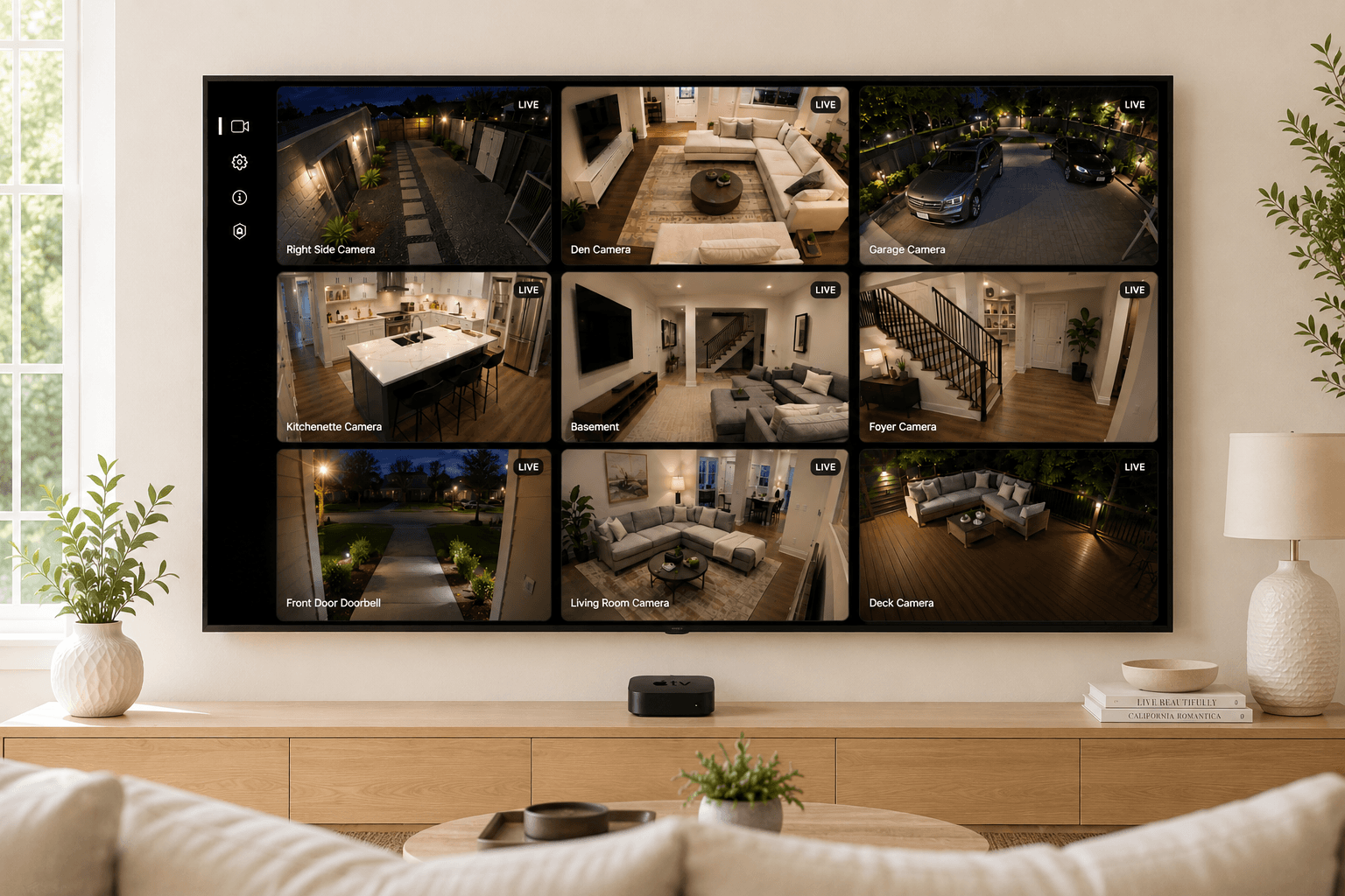 Video Wall on a TV in a home setting