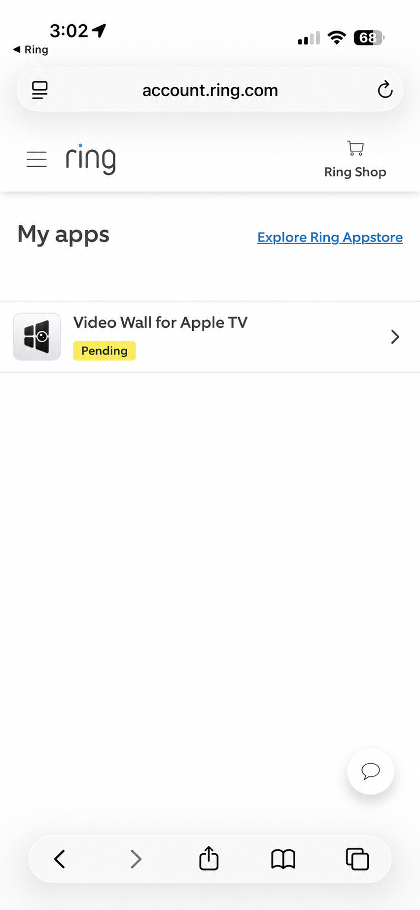 My apps screen showing Video Wall for Apple TV with Pending tag