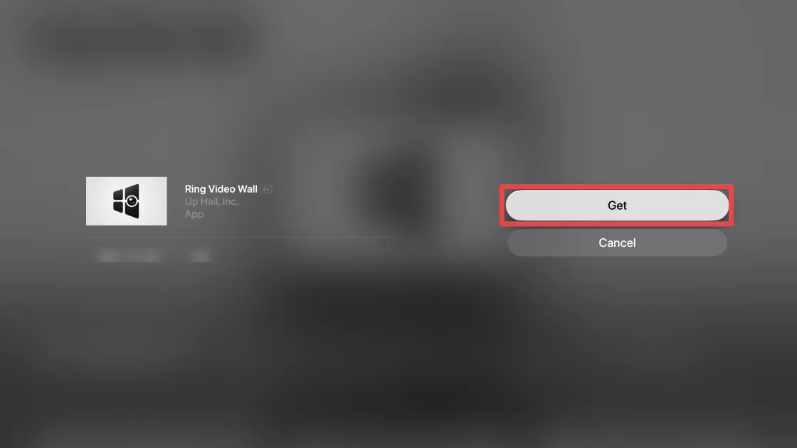 Video Wall App Store page with the Get button highlighted